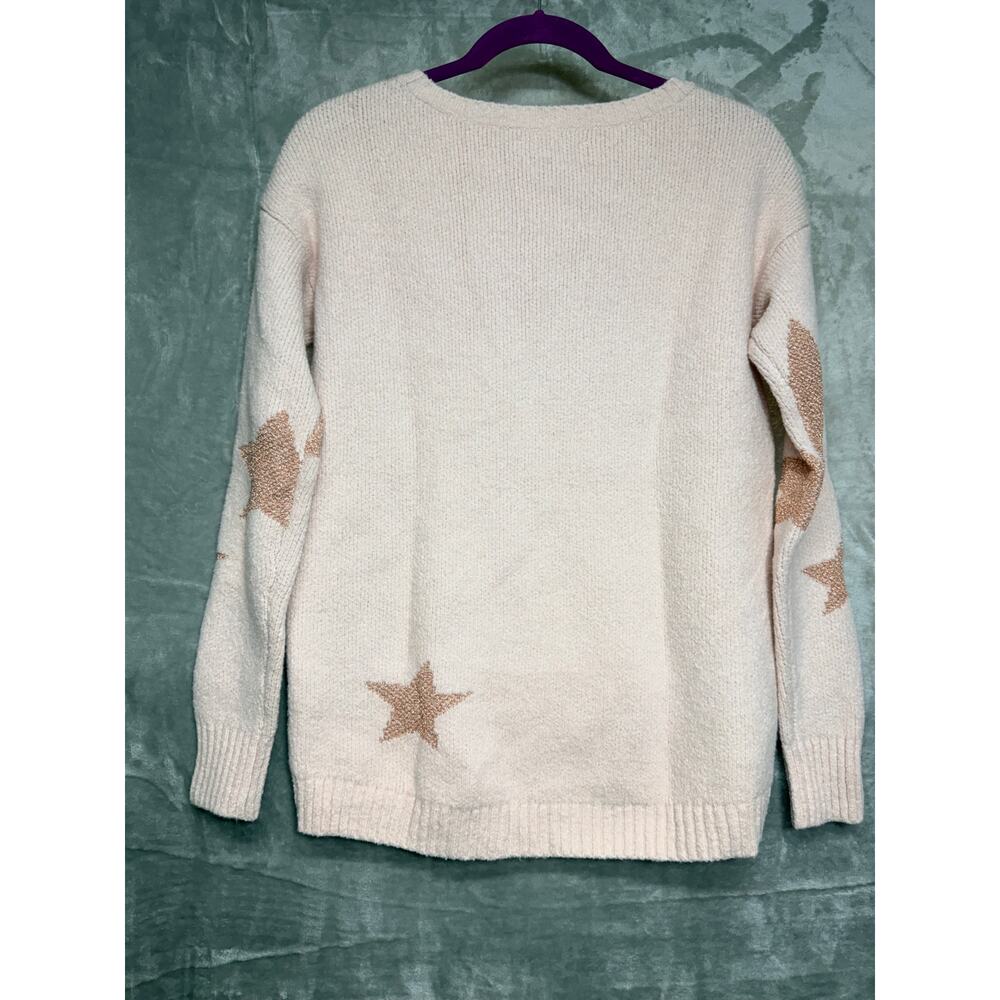 LOFT Pink Metallic Star Sweater XS NWT Cozy Soft Knit Pullover - Picture 3 of 7